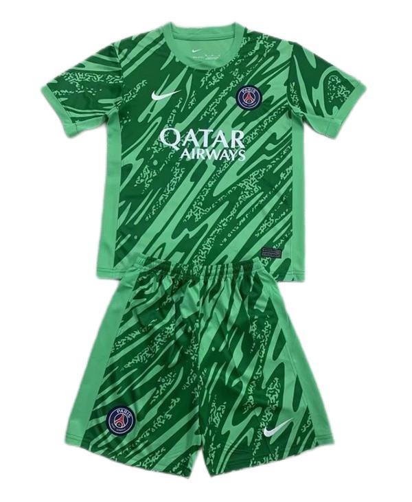 Kids-Paris St Germain 24/25 GK Green Soccer Jersey