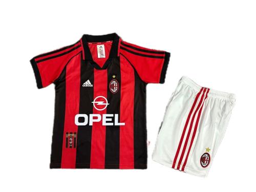 Kids-AC Milan 98/99 Home Soccer Jersey