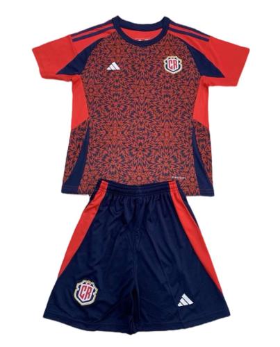 Kids-Costa Rica 2024 Home Soccer Jersey