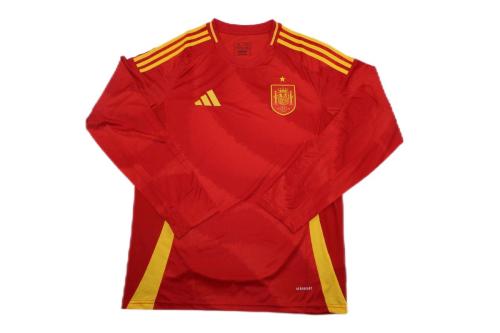 Spain 2024 Euro Home Long Soccer Jersey