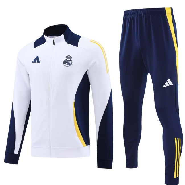 Real Madrid 24/25 Tracksuit - White/Navy Blue