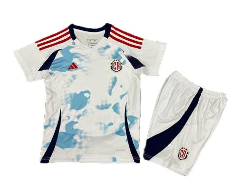 Kids-Costa Rica 2024 Away White Soccer Jersey