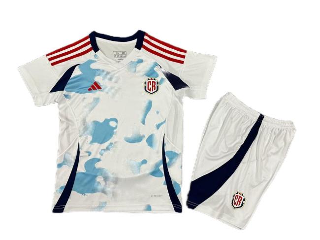 Kids-Costa Rica 2024 Away White Soccer Jersey