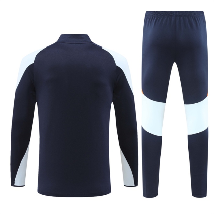 Real Madrid 24/25 Tracksuit - Navy Blue/Orange