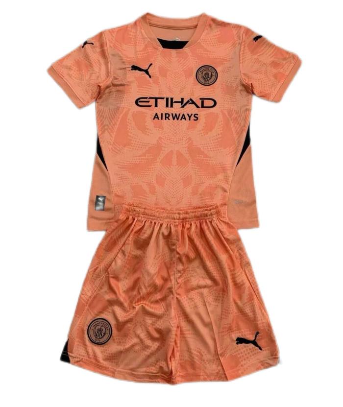 Kids-Manchester City 24/25 GK Orange Soccer Jersey