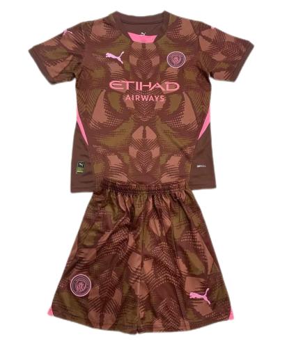 Kids-Manchester City 24/25 GK Brown Soccer Jersey