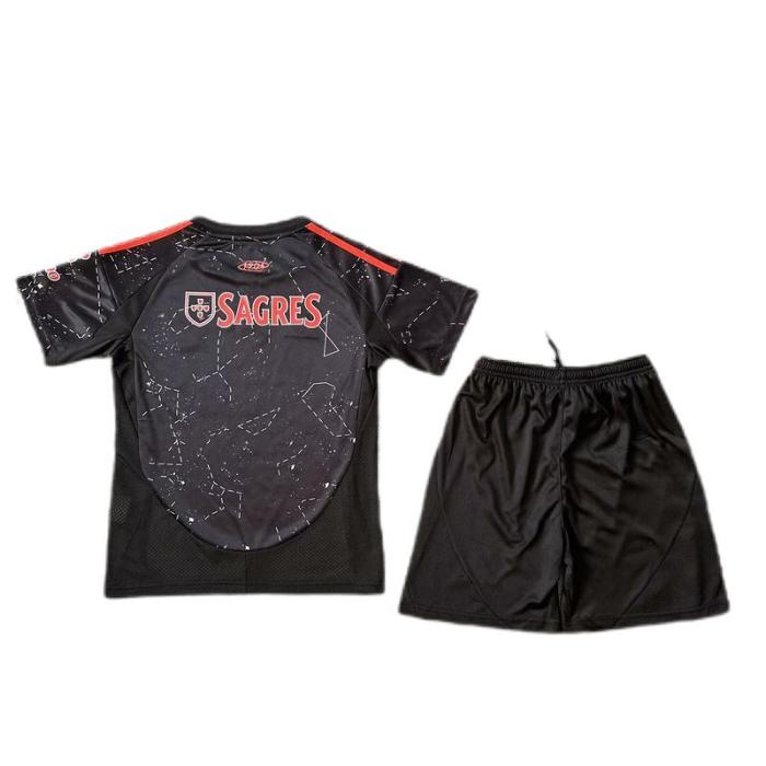 Kids-Benfica 24/25 Away Black Soccer Jersey