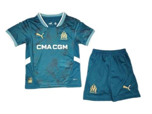 Kids-Marseilles 24/25 Away Navy Blue Soccer Jersey