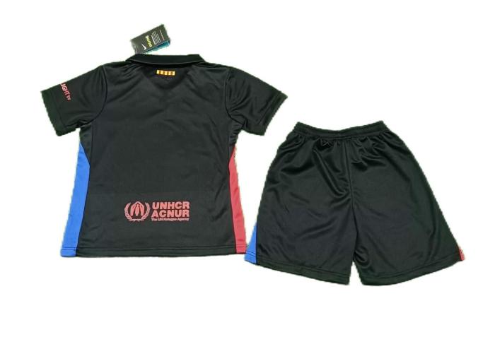 Kids-Barcelona 24/25 Away Black/Red/Blue Leaked Jersey