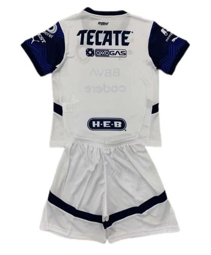 Kids-Monterrey 24/25 Away White Soccer Jersey