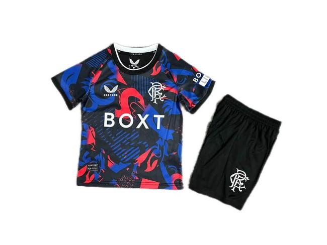 Kids-Rangers 24/25 Third Black/Red/Blue Soccer Jersey