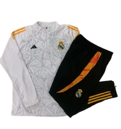 Real Madrid 24/25 Tracksuit - White/Grey