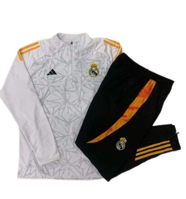 Real Madrid 24/25 Tracksuit - White/Grey