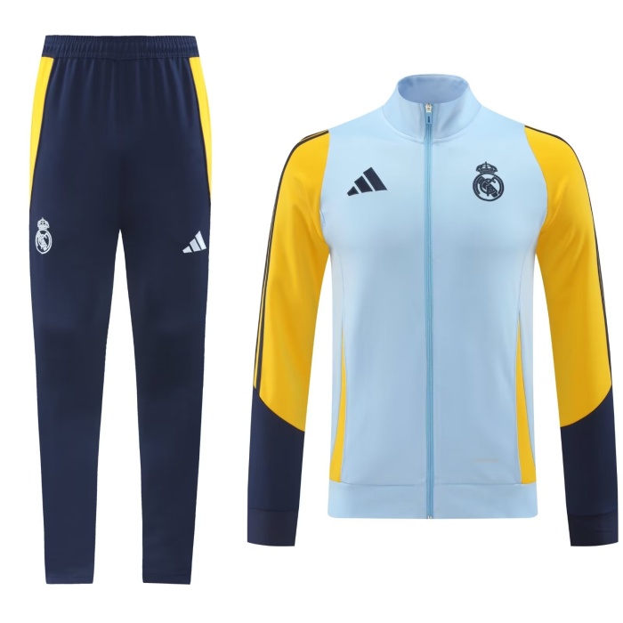 Real Madrid 24/25 Tracksuit - Light Blue/Yellow