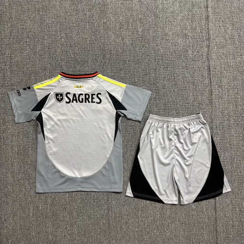 Kids-Benfica 24/25 Third Grey Soccer Jersey