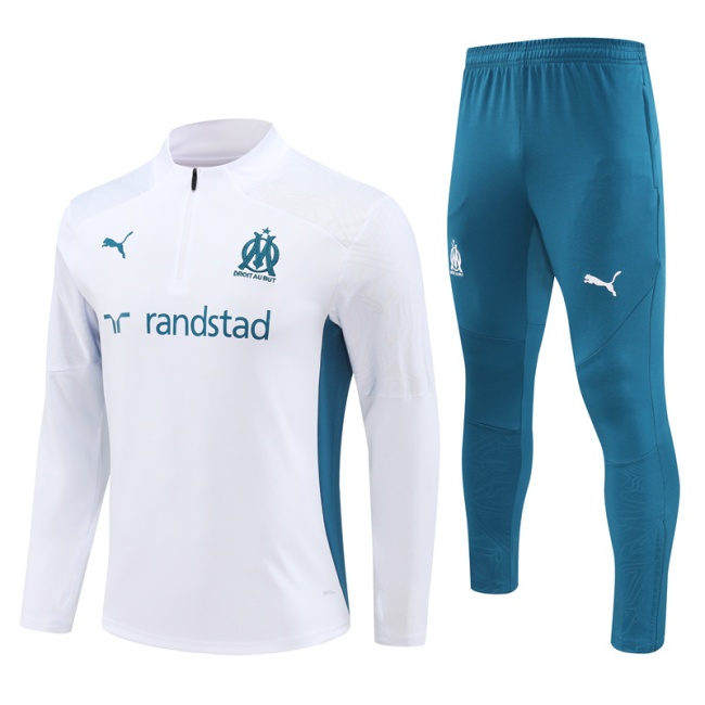 Marseille 24/25 Tracksuit - White/Navy Blue