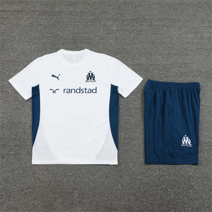Marseilles 24/25 White/Navy Blue Training Kit Jersey