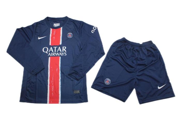 Kids-Paris St Germain 24/25 Home Long Soccer Jersey