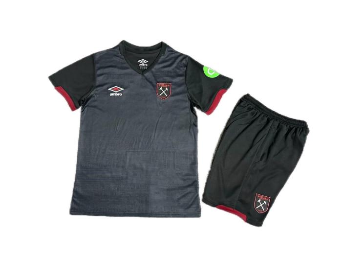 Kids-West Ham 24/25 Away Black Soccer Jersey