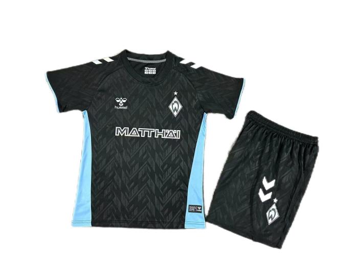 Kids-Werder Bremen 24/25 Third Black/Blue Soccer Jersey