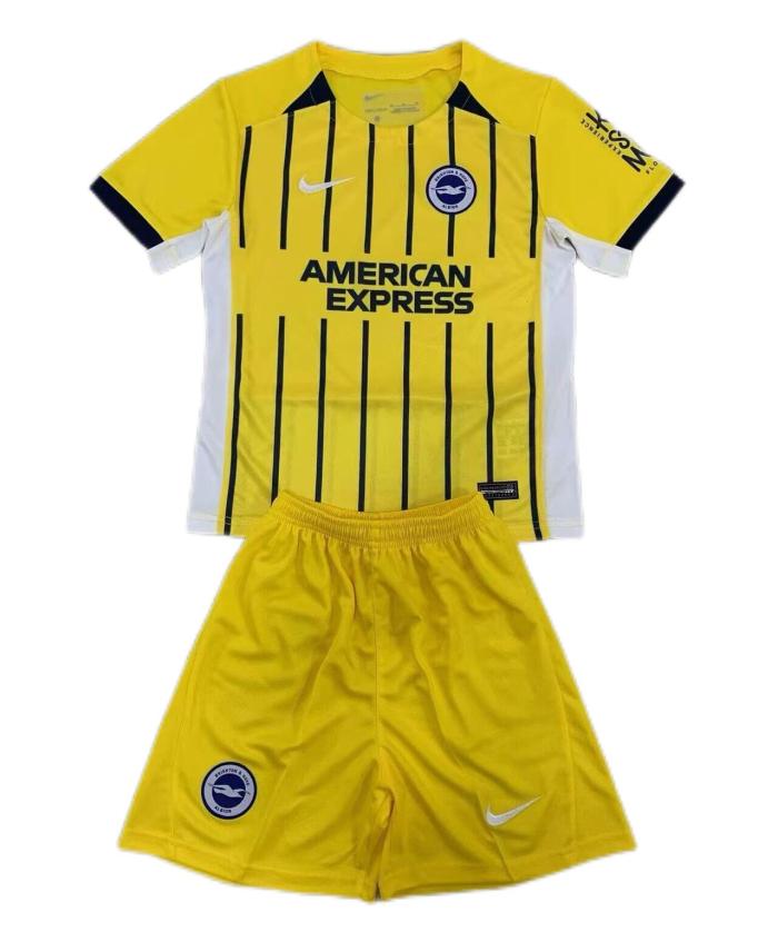 Kids-Brighton 24/25 Away Yellow Soccer Jersey