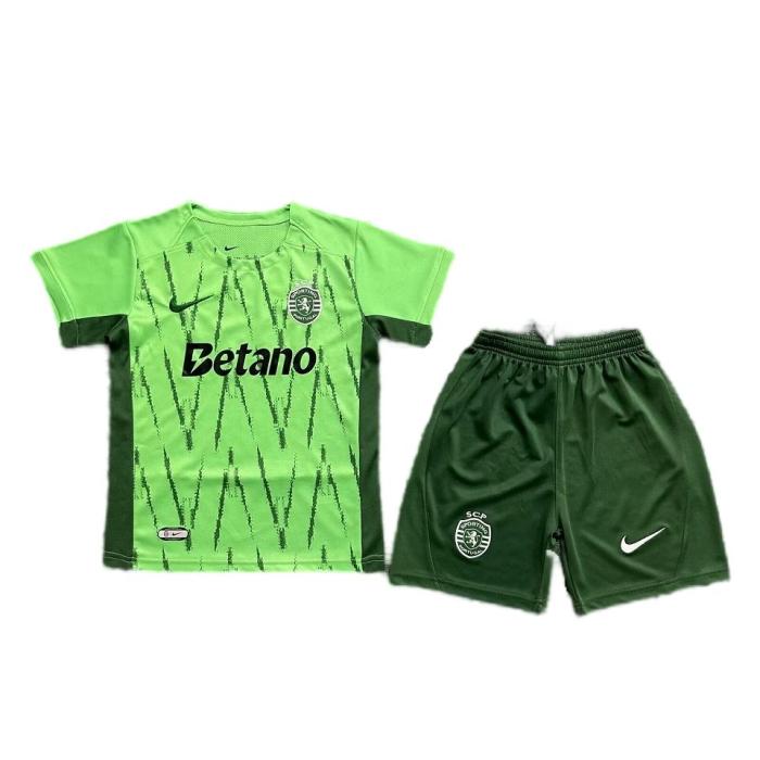 Kids-Sporting Lisbon 24/25 Third Green Soccer Jersey