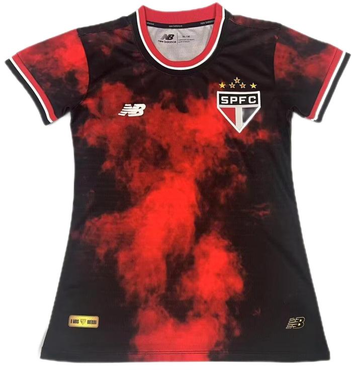Sao Paulo Woman 24/25 Third Black/Red Soccer Jersey