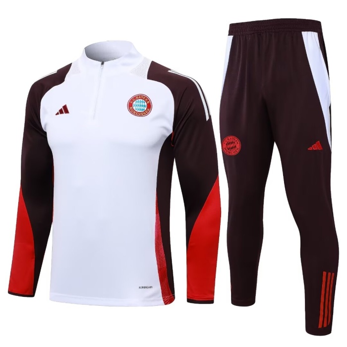 Bayern Munich 24/25 Tracksuit - White/Dark Red