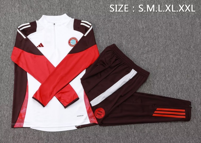 Bayern Munich 24/25 Tracksuit - White/Dark Red