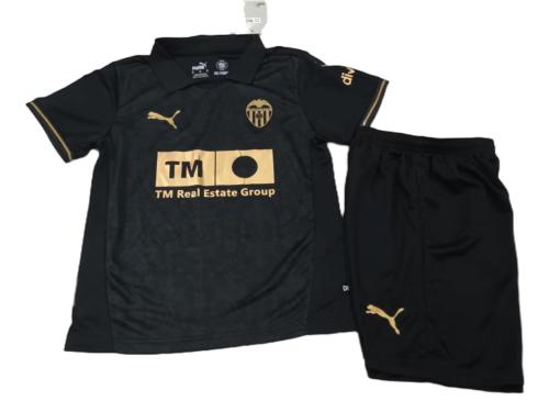 Kids-Valencia 24/25 Away Black Soccer Jersey