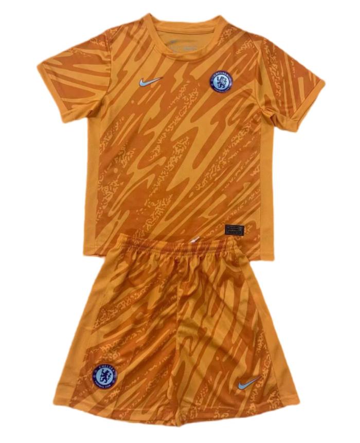 Kids-Chelsea 24/25 GK Orange Soccer Jersey