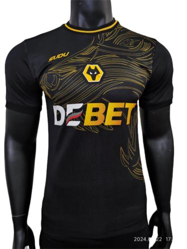 Wolves 24/25 Away Black Soccer Jersey(Player)