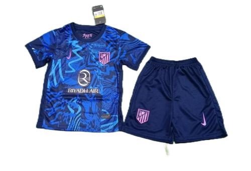 Kids-Atletico Madrid 24/25 Third Dark Blue Soccer Jersey
