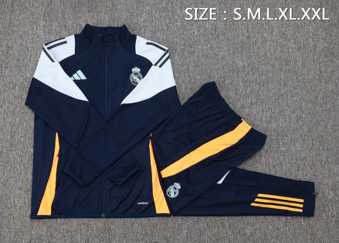 Real Madrid 24/25 Tracksuit - Navy Blue/Light Blue