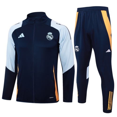 Real Madrid 24/25 Tracksuit - Navy Blue/Light Blue