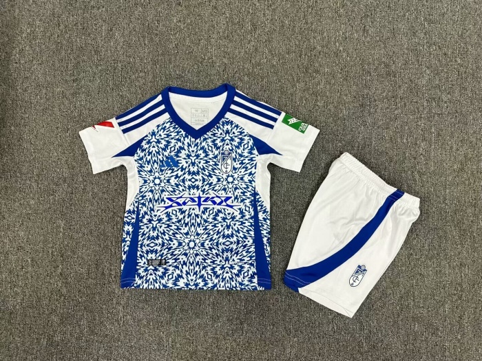 Kids-Granada 24/25 Away White/Blue Soccer Jersey