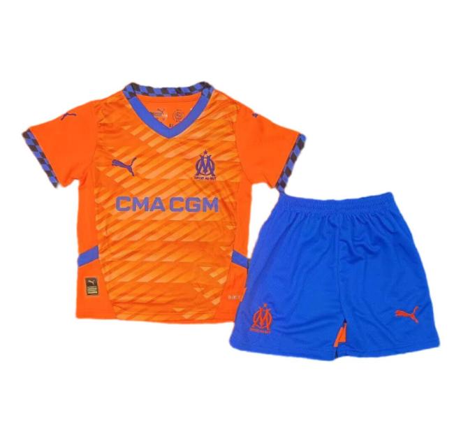 Kids-Marseilles 24/25 Third Orange Soccer Jersey