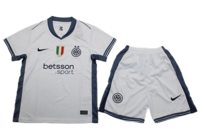 Kids-Inter Milan 24/25 Away White Soccer Jersey