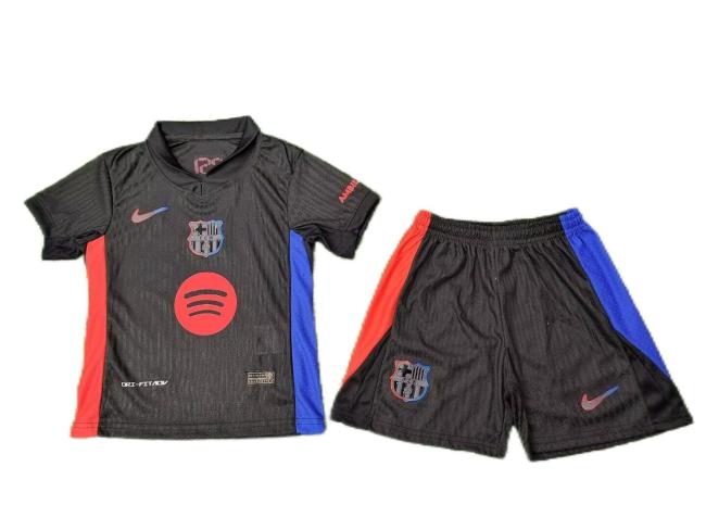 Kids-Barcelona 24/25 Away Black New Sponsor Jersey(Player)