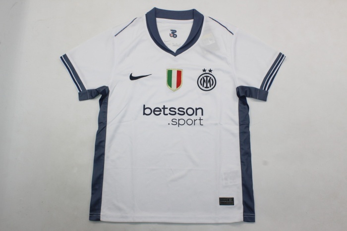 Kids-Inter Milan 24/25 Away White Soccer Jersey