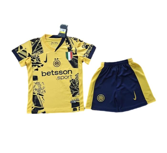 Kids-Inter Milan 24/25 Third Yellow Soccer Jersey