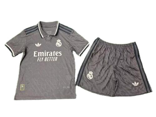 Kids-Real Madrid 24/25 Third Dark Grey Soccer Jersey(Player)