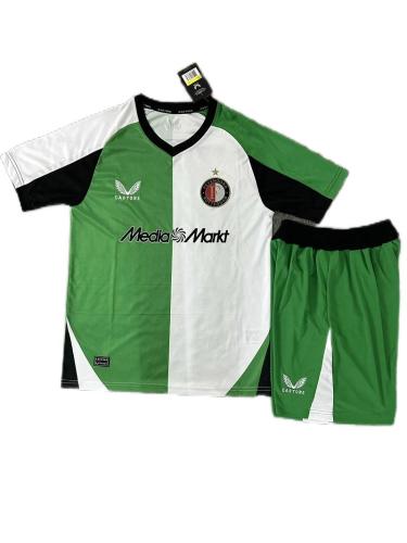 Kids-Feyenoord 24/25 Third Green/White Soccer Jersey