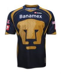 Pumas UNAM 08/09 Away Dark Blue Soccer Jersey
