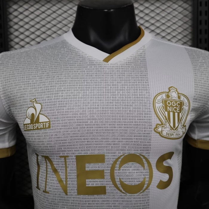 OGC Nice 24/25 Away White Soccer Jersey(Player)