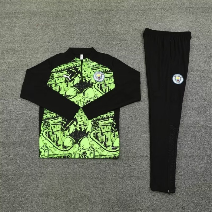 Manchester City 24/25 Tracksuit - Black/Green