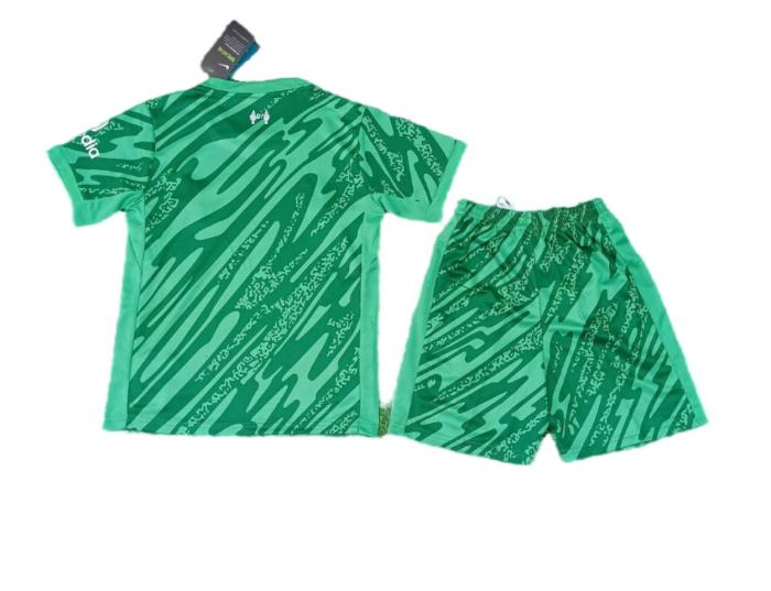 Kids-Liverpool 24/25 GK Green Soccer Jersey