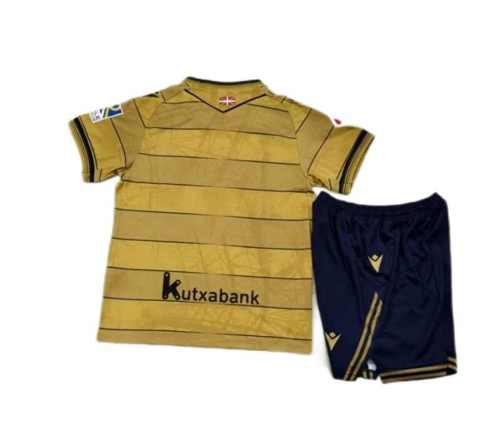 Kids-Real Sociedad 24/25 Away Golden Soccer Jersey