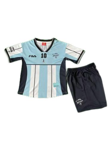 Kids-Argentina 2001 Home Maradona Soccer Jersey