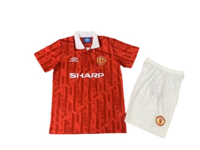 Kids-Manchester Utd 92/94 Home Soccer Jersey